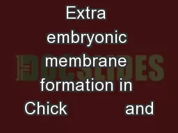 Extra embryonic membrane formation in Chick            and