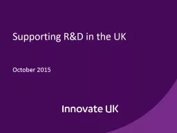 Supporting R&D in the UK