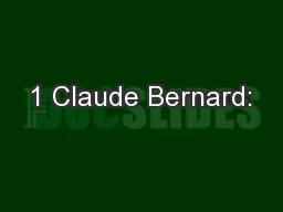 1 Claude Bernard: