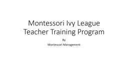 Montessori Ivy League