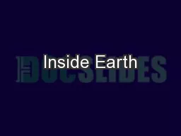 Inside Earth