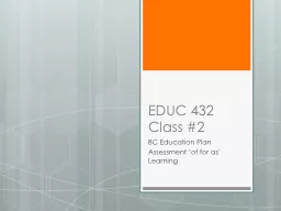 EDUC 432  Class #2