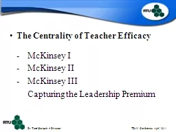 The Centrality of Teacher Efficacy