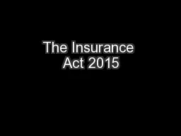 The Insurance Act 2015