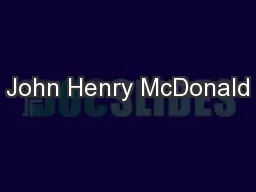 John Henry McDonald