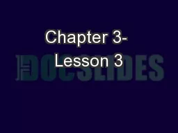 Chapter 3- Lesson 3