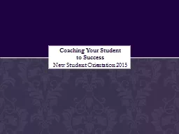 Coaching Your Student         to Success