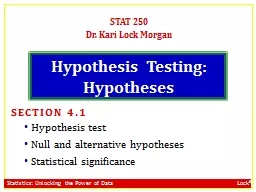 Hypothesis Testing: Hypotheses