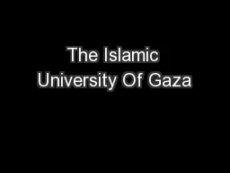 The Islamic University Of Gaza