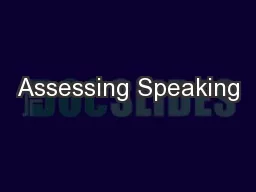 Assessing Speaking