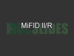 MiFID II/R