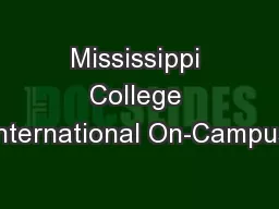 Mississippi College International On-Campus