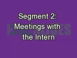Segment 2: Meetings with the Intern