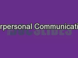 Interpersonal Communications