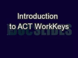 Introduction to ACT WorkKeys