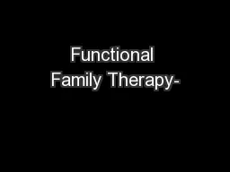 Functional Family Therapy-