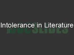 Intolerance in Literature