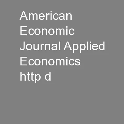 American Economic Journal Applied Economics    http d