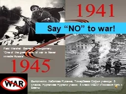 Say “NO” to war