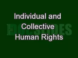 Individual and Collective Human Rights