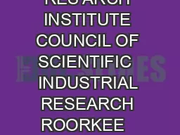 CSIR CENTRAL BUILDING RES ARCH INSTITUTE COUNCIL OF SCIENTIFIC  INDUSTRIAL RESEARCH ROORKEE   INDIA ADVERTISEMENT NO