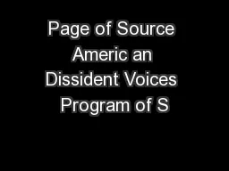 Page of Source Americ an Dissident Voices Program of S