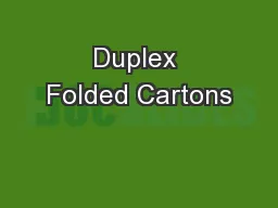 Duplex Folded Cartons