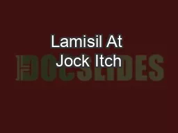 Lamisil At Jock Itch
