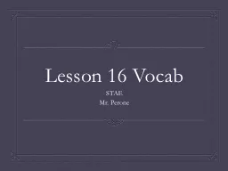 Lesson 16 Vocab
