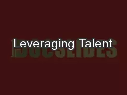 Leveraging Talent