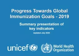 1 Progress Towards Global Immunization Goals -