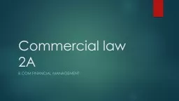 Commercial law 2A