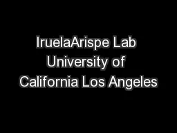 IruelaArispe Lab University of California Los Angeles
