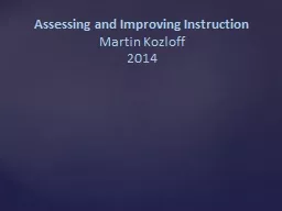 Assessing and Improving Instruction