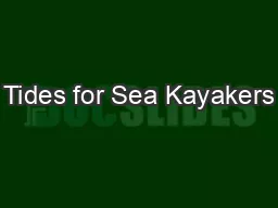 Tides for Sea Kayakers