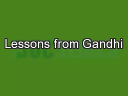 Lessons from Gandhi