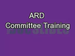 ARD Committee Training