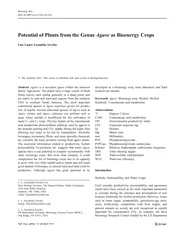 Potential of Plants from the Genus Agave as Bioenergy