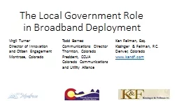 The Local Government Role in Broadband Deployment