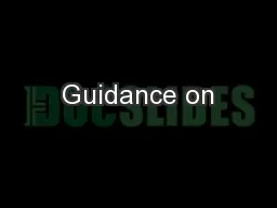 Guidance on