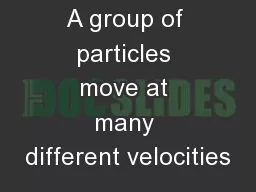 A group of particles move at many different velocities