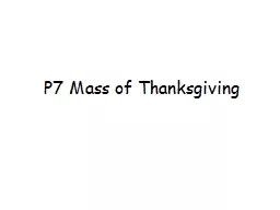 P7 Mass of Thanksgiving