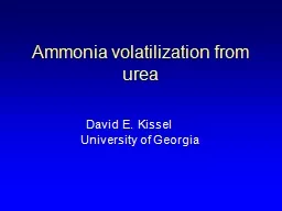 Ammonia volatilization from urea