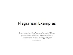Plagiarism Examples