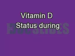 Vitamin D Status during