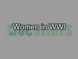 Women in WWI