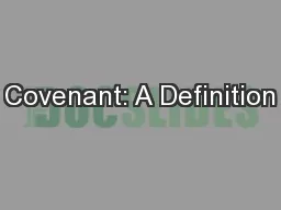 Covenant: A Definition