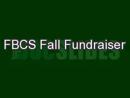 FBCS Fall Fundraiser