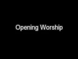 Opening Worship