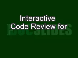 Interactive Code Review for